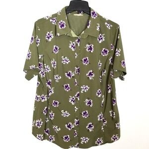 Duluth Trading Co. Women's DuluthFlex Sidewinder Short Sleeve Shirt Sz 2XL Green